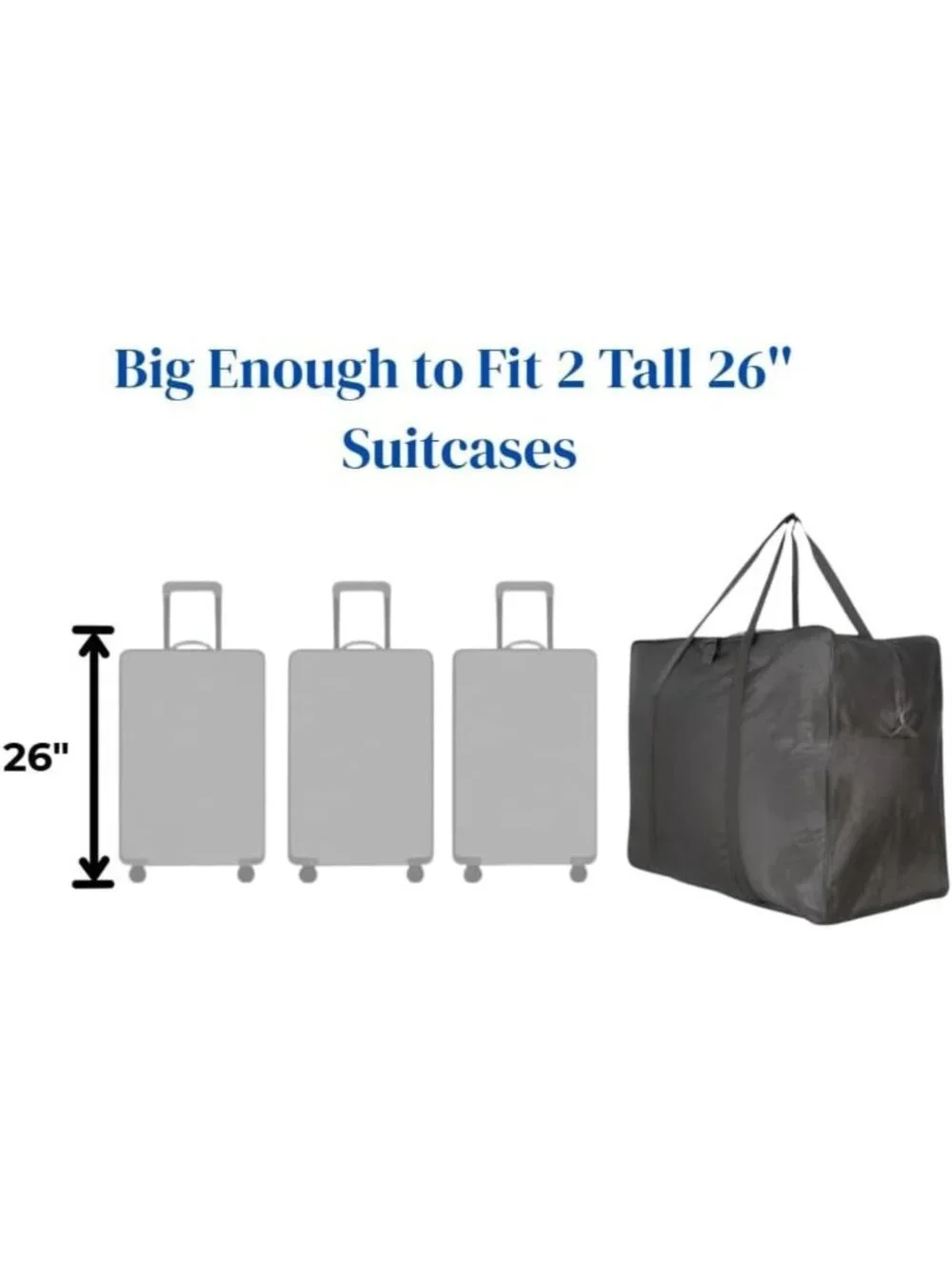 Extra Large Foldable Travel Duffel Bag - Heavy-Duty, Water-Resistant, TSA